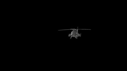 Realistic 3D Military Helicopter Flying and Rotating Animation