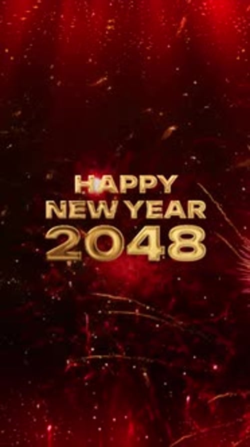 2048 New Year Fireworks Background Vertical