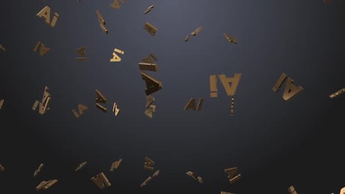 Ai-Textlogo Fallendes Gold