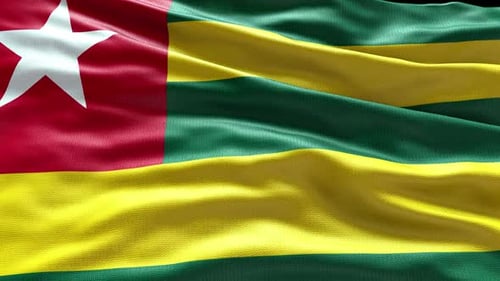 Realistic Togo Flag Waving Seamless Loop