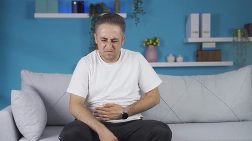 Man with nausea.