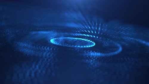 Futuristic Abstract Blue Particle Wave Background