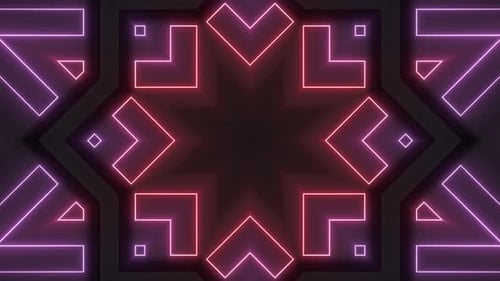 Dynamic Geometric Neon Mandala Loop Background