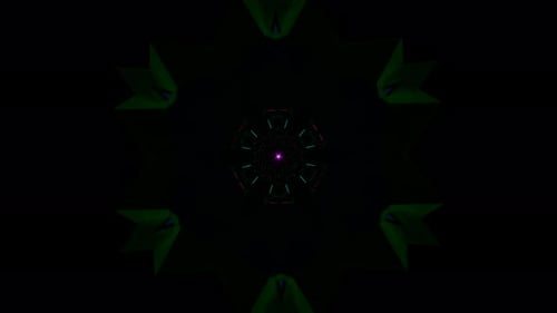 Abstract Background Animation With Rotating Neon Patterns