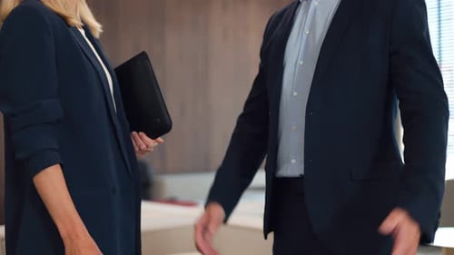 Business People Shaking Hands in an Office