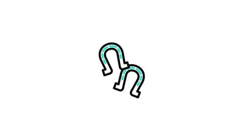 Animated Horseshoe Line Art Icon Reveal
