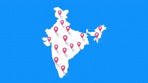 India Map Pin Point Location Animation