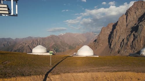 Yurt Nomadic House Hotel Complex in Kazakhstan Mountains