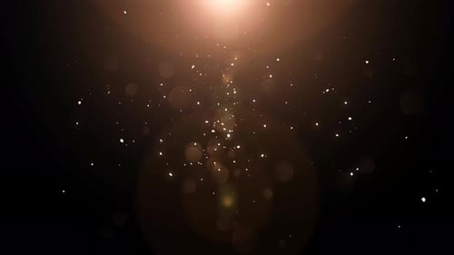Golden Glittering Particles Flowing in Dark Space