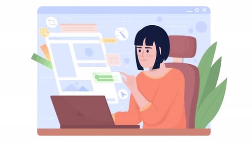 Animated Isolated Graphic Designer