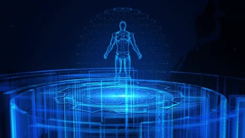 Holographic Avatar In A Futuristic Digital Interface