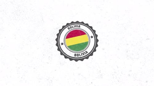 Bolivia Flag Stamped Emblem Reveal Animation