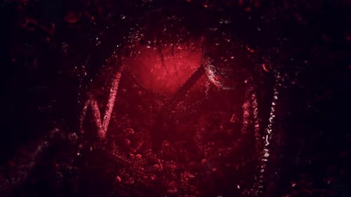 Horror vudú con tentáculos rojos