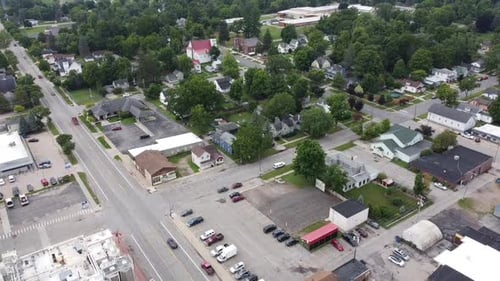 Big rapids michigan drone aerial stock footage
