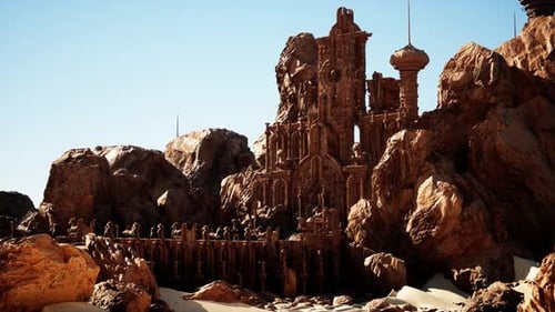 A Castle Made Out of Rocks in the Desert