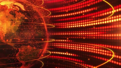 Abstract Image of the Virtual Space of Modern Technologies Around the Earth