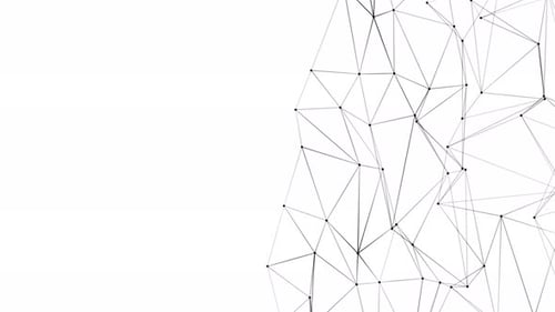 Animated Geometric Network Connecting Dots on White Background