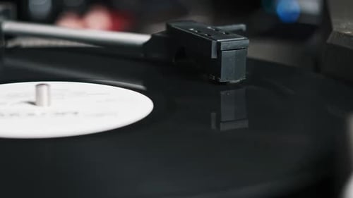 Record Spinning on a Vintage Turntable