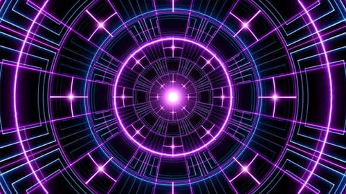 Glowing Purple and Blue Geometric Line Art Background