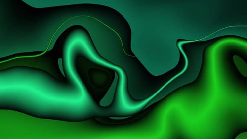 Green Dark Abstract Liquid Wave Background