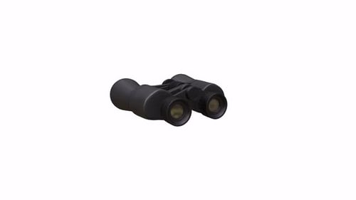 Binoculars 3d object rotating loop