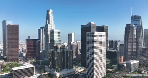 Aerial View Los Angeles Downtown LA Urban City in USA Travel in America Drone