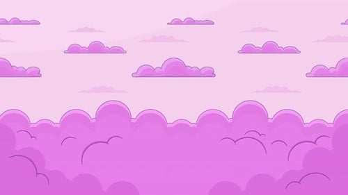 Animated Flat Design Pink Clouds Scrolling Background