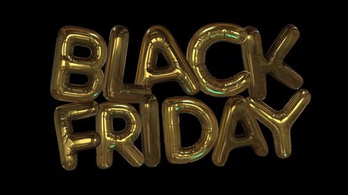 Golden Balloon Black Friday Typography Reveal