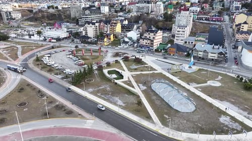 Place centrale d'Ushuaia à Fin Del Mundo en Argentine. Paysage de Patagonie
.