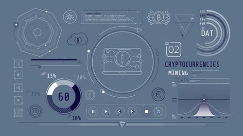 Animation Of Infographics About Cryptocurrency Mining On Alpha Channel
