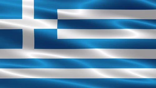 Realistic Waving Greek Flag Animation Loop