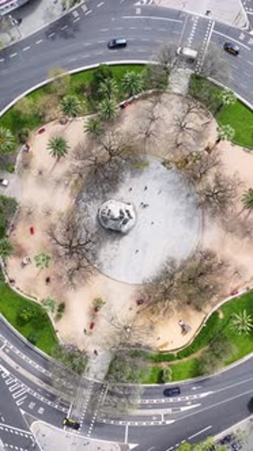 Scenic Roundabout at Barcelona in Catalonia Spain.