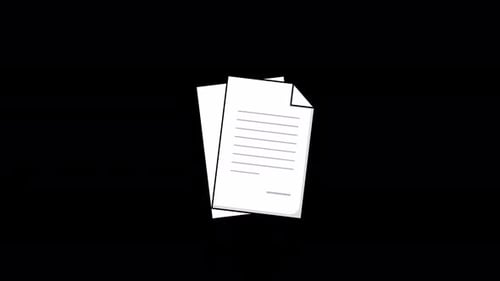 Paper Documents Animation Video - Transparent