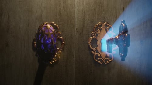 A golden brass key unlocks the old doors