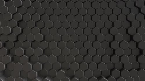Dark Hexagon Grid Undulating Motion Background Loop