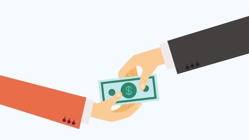 Businessman Giving Money To Businessman