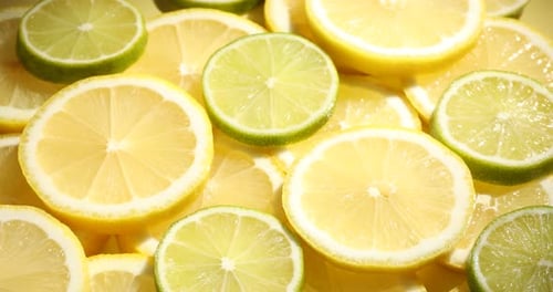 Lemon and Lime Slices Close Up