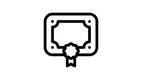 Animated Line Art Certificate And Diploma Reveal Icon