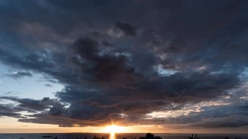 sunset timelapse with dark clouds in norway 4k