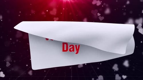 Happy Valentine's Day Message Reveal with Sparkling Hearts