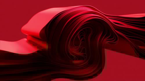 Abstract Red Fluid Ribbon Motion Background Loop