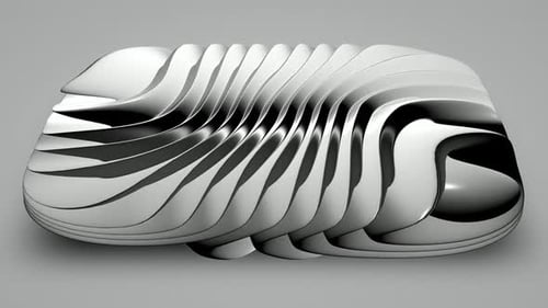 Abstract Smooth Metallic Wavy Form Animation