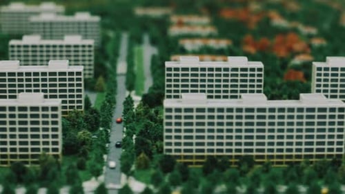 Architecture Model of Residential Quarter. Engineering New Buildings Model for Urban Planning