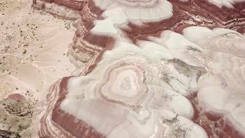 Scenic Striped Rocky Hills in Utah Desert USA. Aerial View of Strange Layered Sandstone Out of This