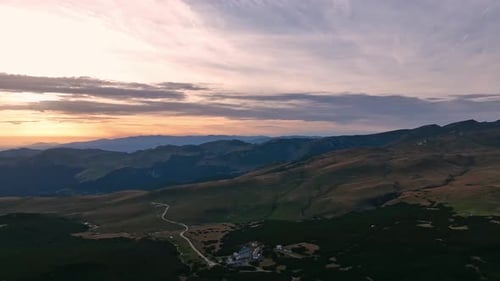 Aerial view of the Bucegi Mountains, Romania
