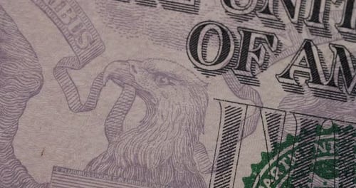 Closeup on Five Dollar Banknote Stop Motion