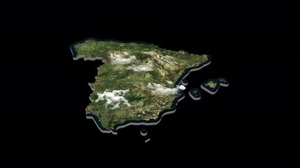 Spain 3D Country Map Animation Transparent Alpha, Backgrounds Motion ...
