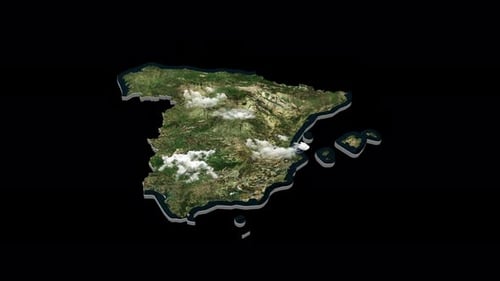 Spain 3D Country Map Animation Transparent Alpha