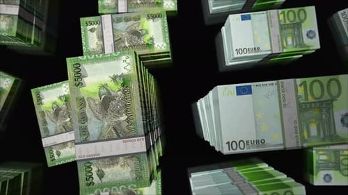 Euro and Guyana dollar money exchange loop