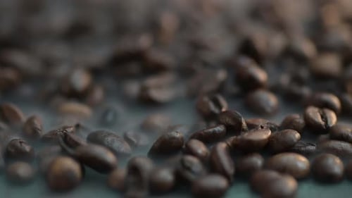 Close Up of Fresh Brown Coffee Beans